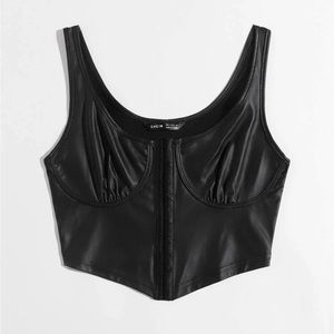 faux leather crop top